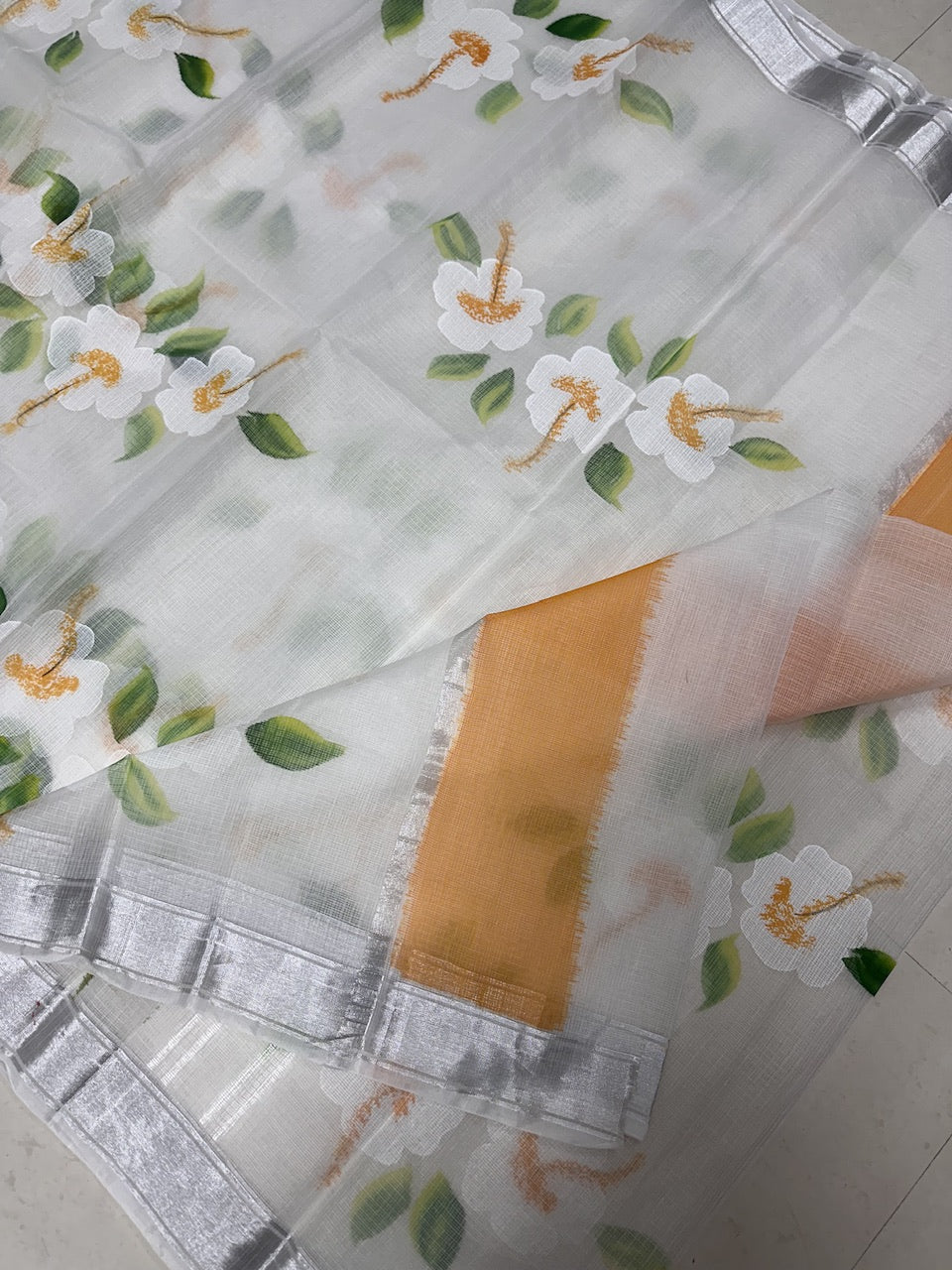 Handpainted Kota Cotton Doria Saree