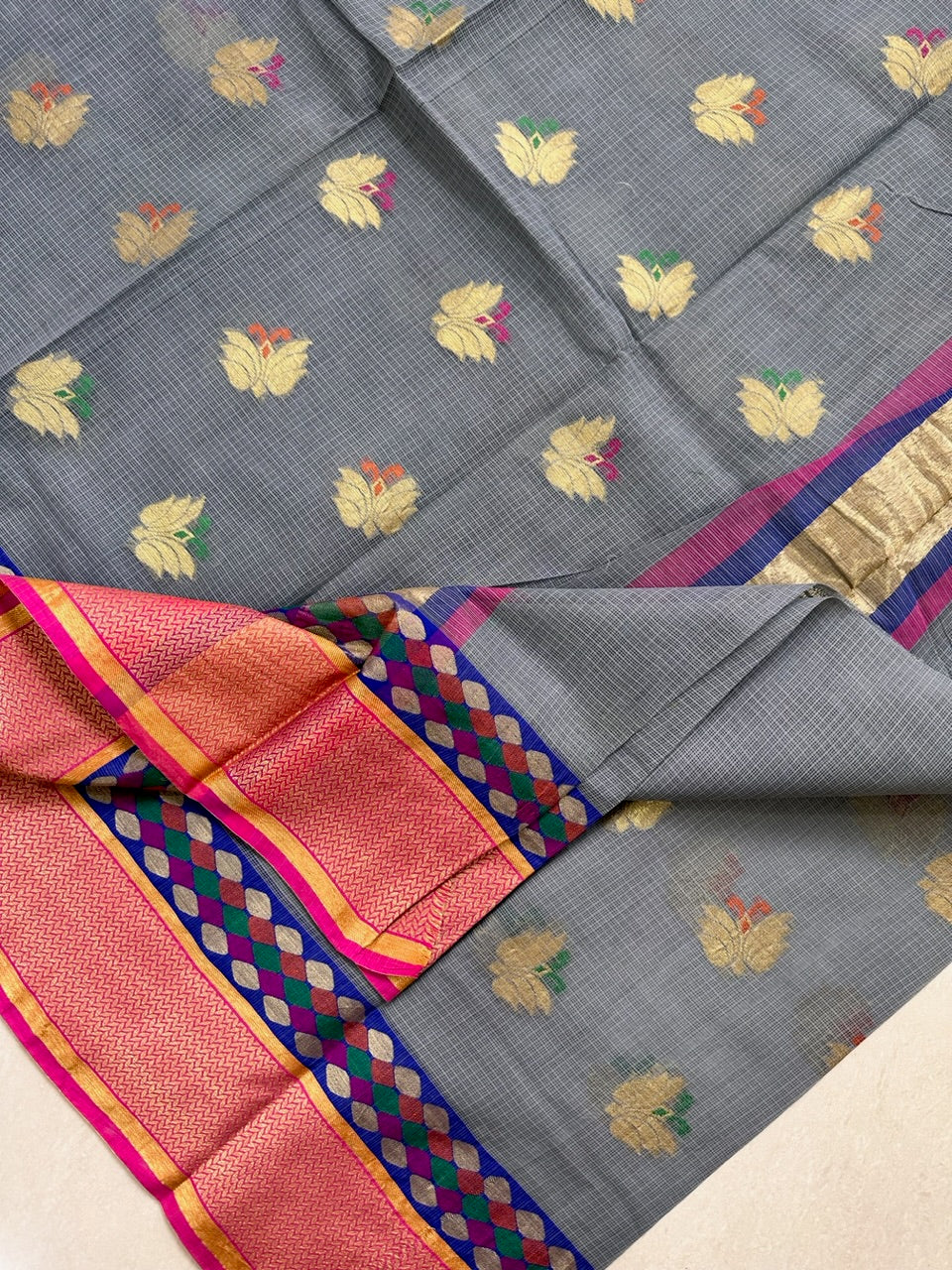 Pure Weaved Kota Cotton Doria Saree