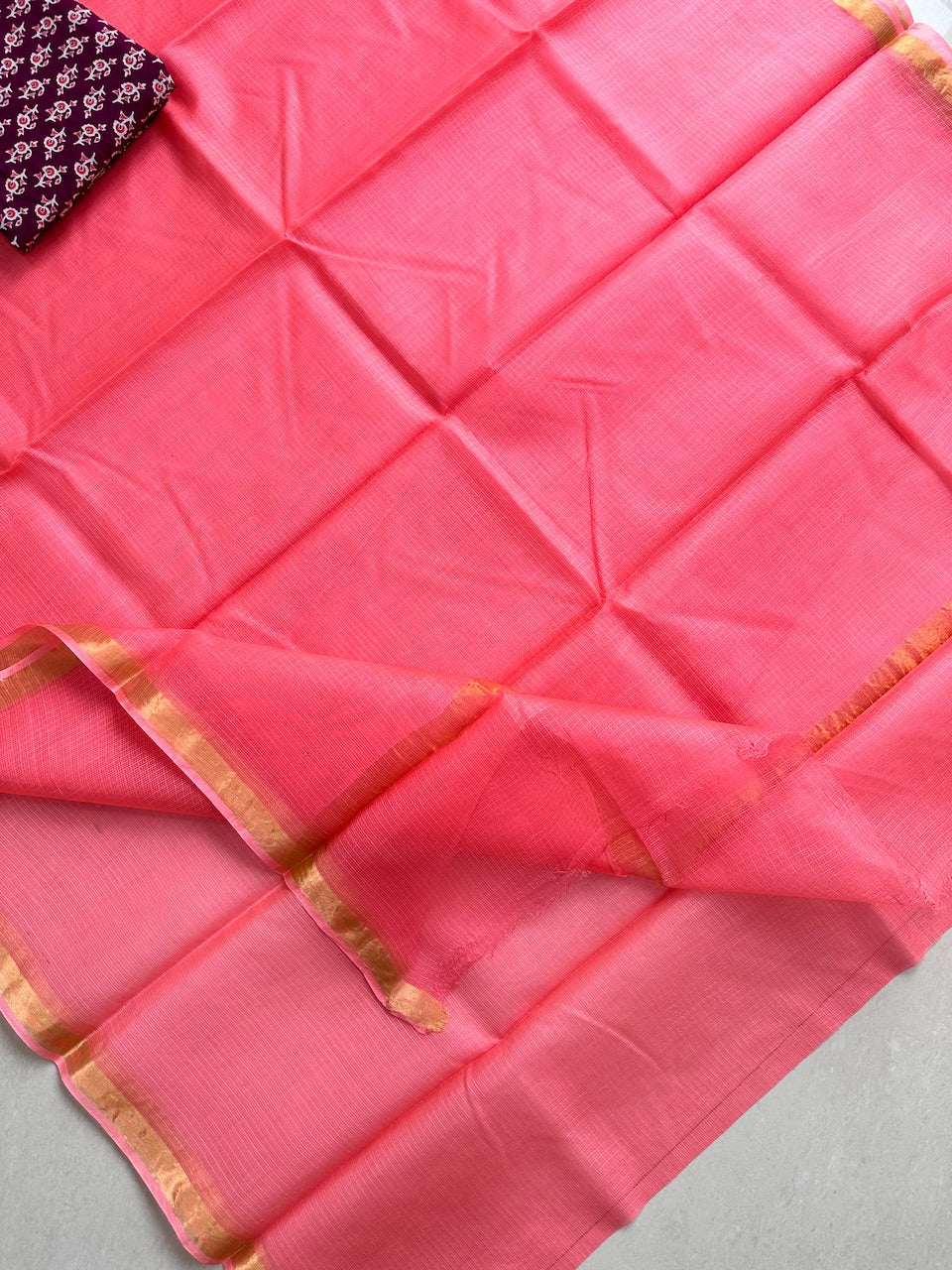 Pure Single Dyed Kota Silk Saree