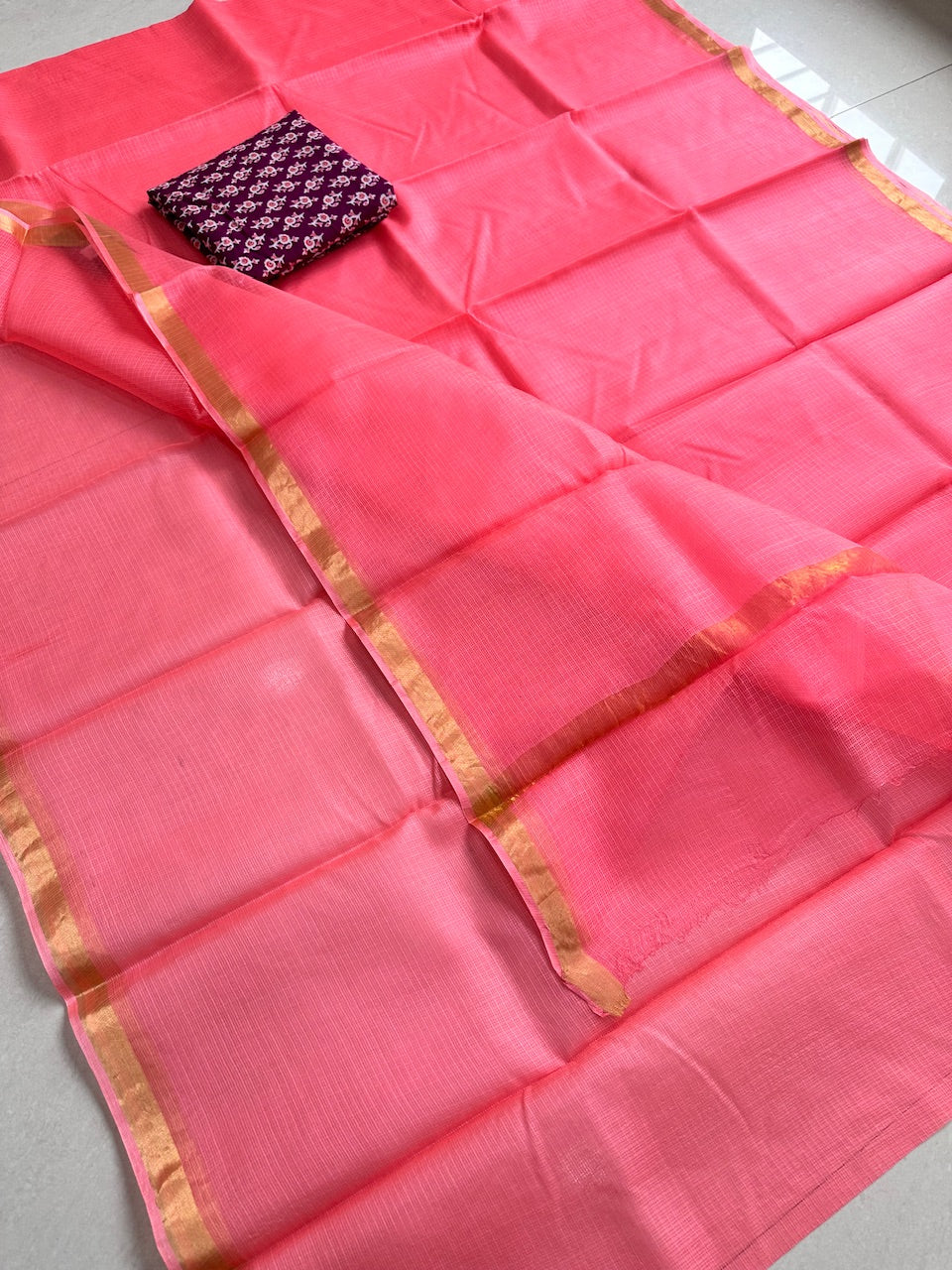 Pure Single Dyed Kota Silk Saree