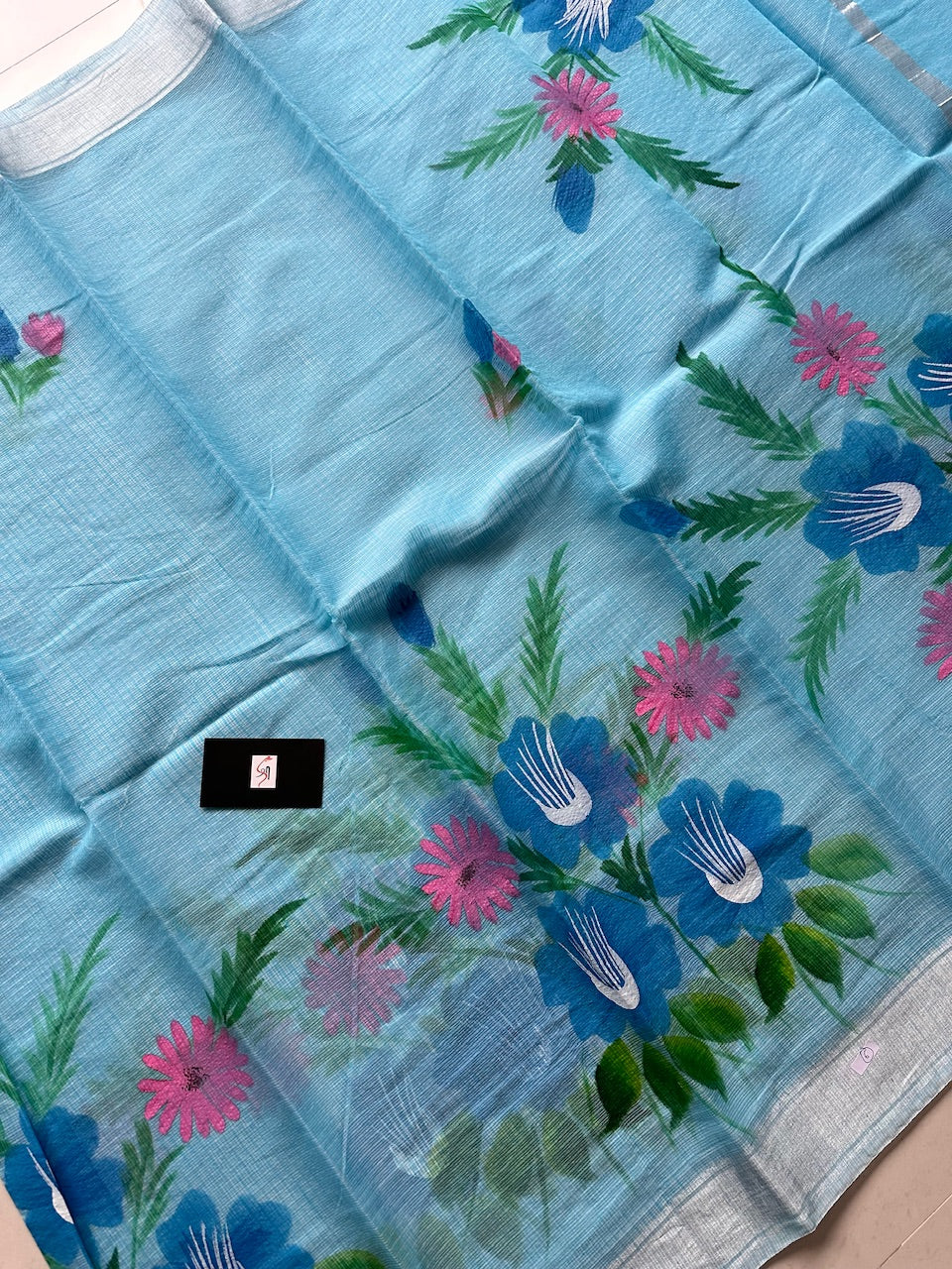 Handpainted Kota Cotton Doria Saree