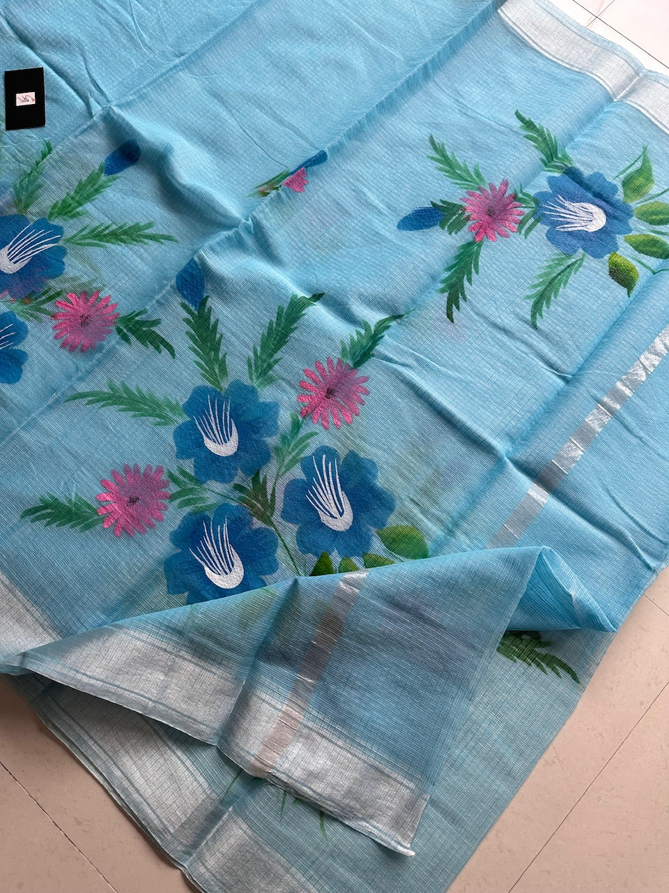 Handpainted Kota Cotton Doria Saree