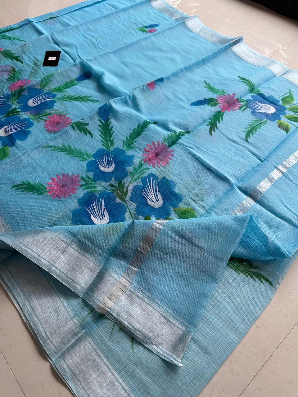 Handpainted Kota Cotton Doria Saree