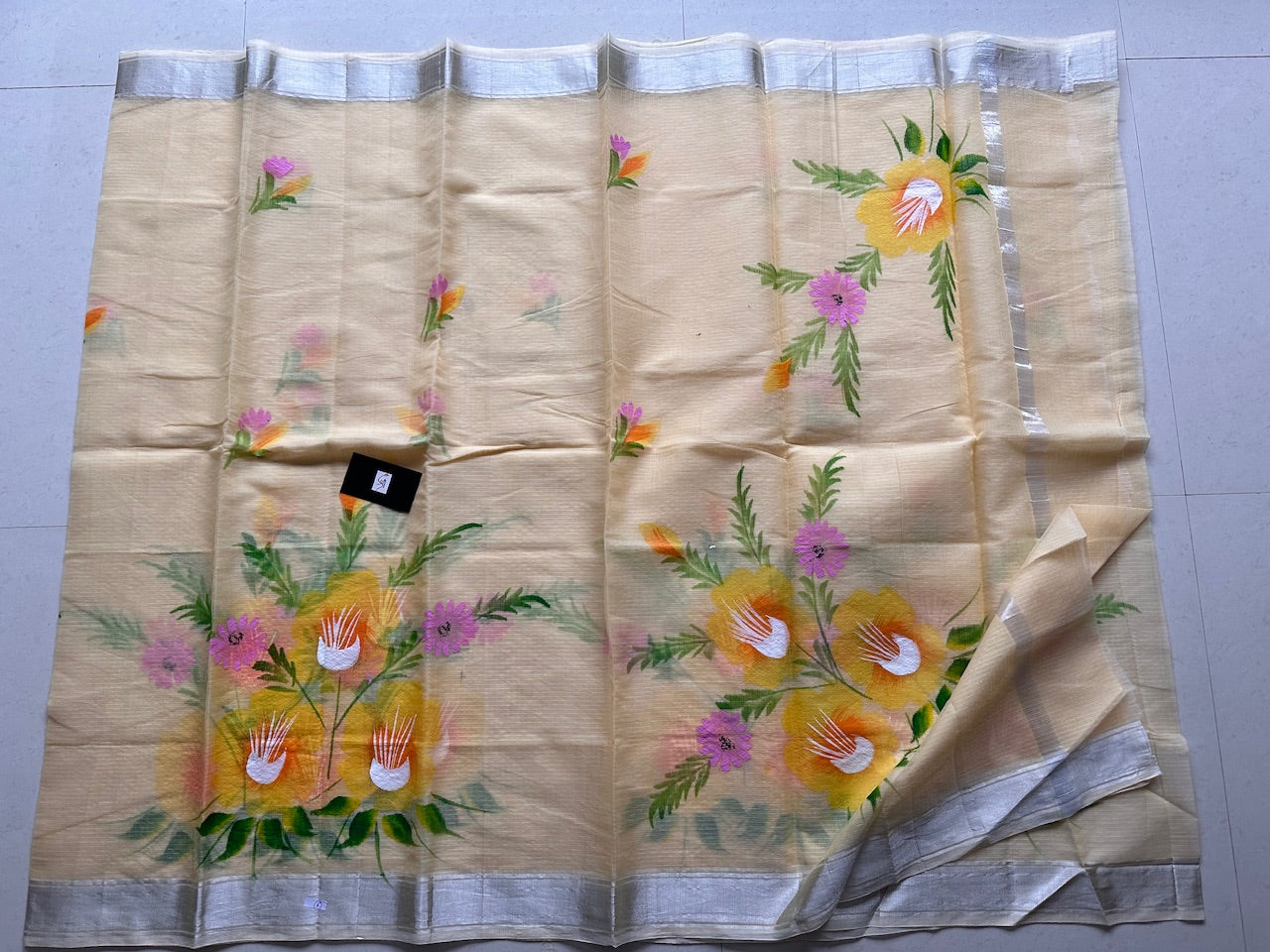 Handpainted Kota Cotton Doria Saree