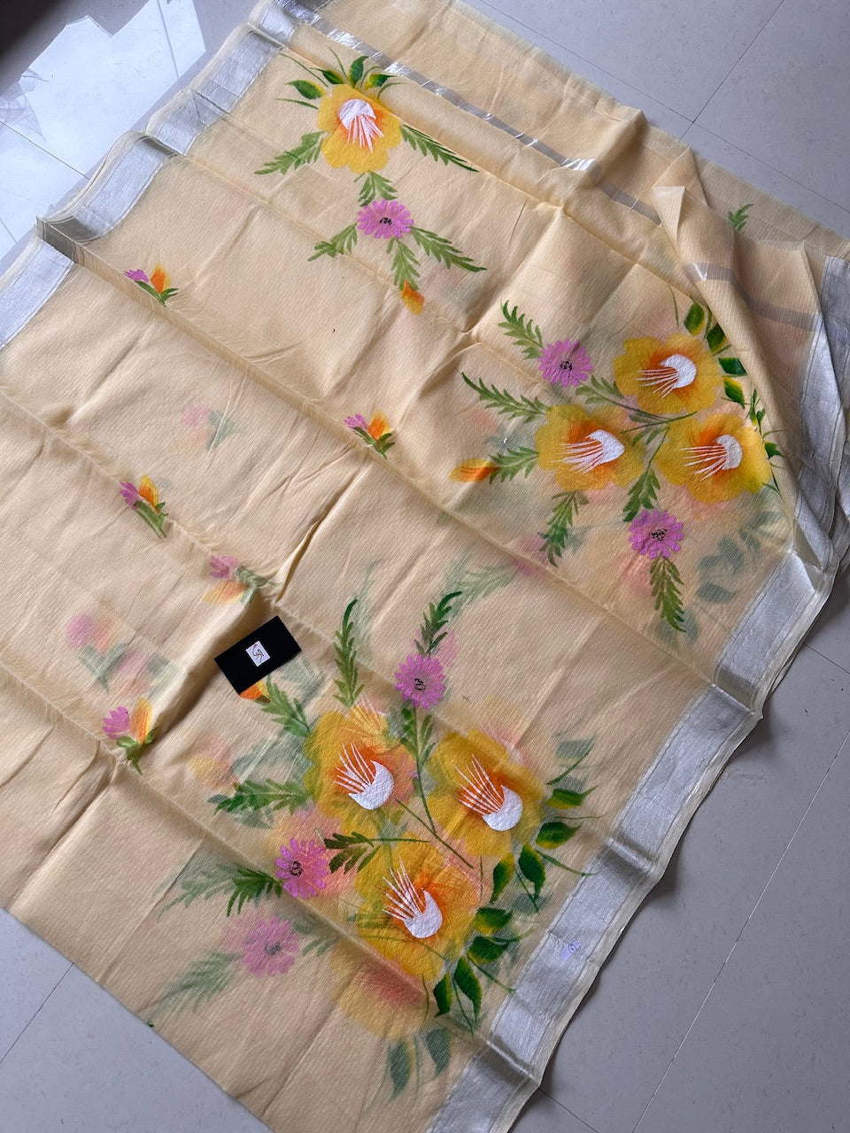 Handpainted Kota Cotton Doria Saree