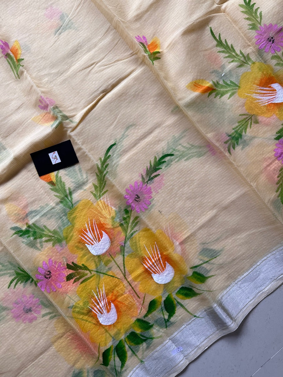 Handpainted Kota Cotton Doria Saree