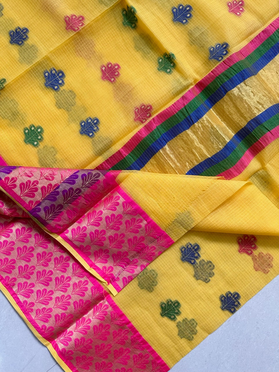 Pure Weaved Kota Cotton Doria Saree