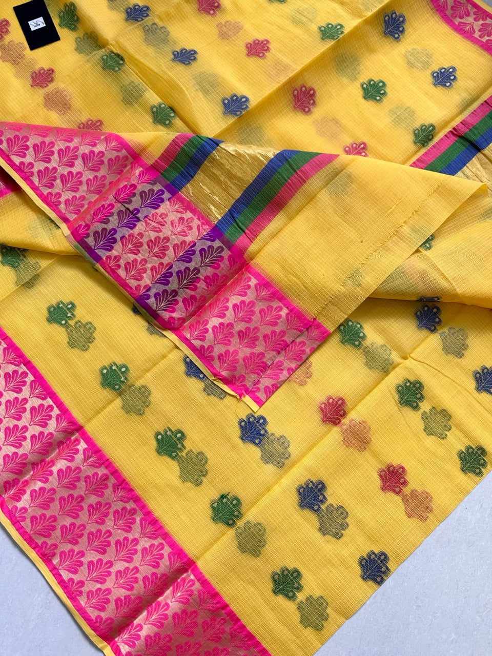 Pure Weaved Kota Cotton Doria Saree