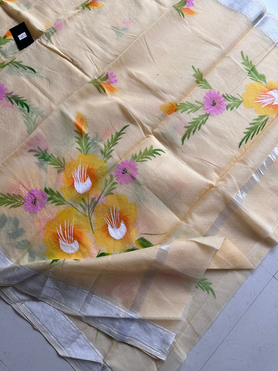 Handpainted Kota Cotton Doria Saree