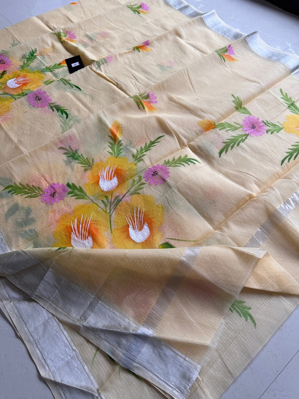 Handpainted Kota Cotton Doria Saree