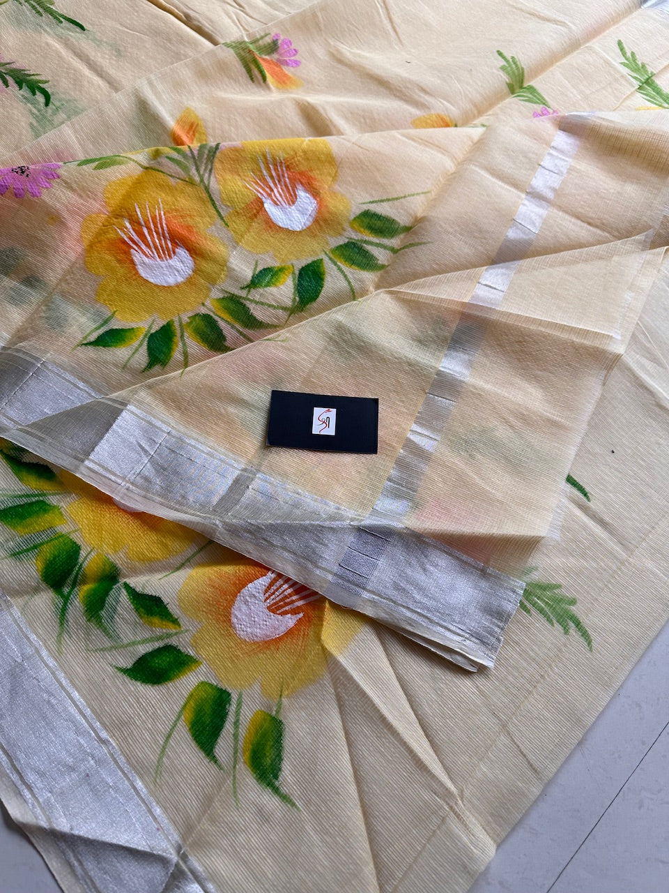 Handpainted Kota Cotton Doria Saree