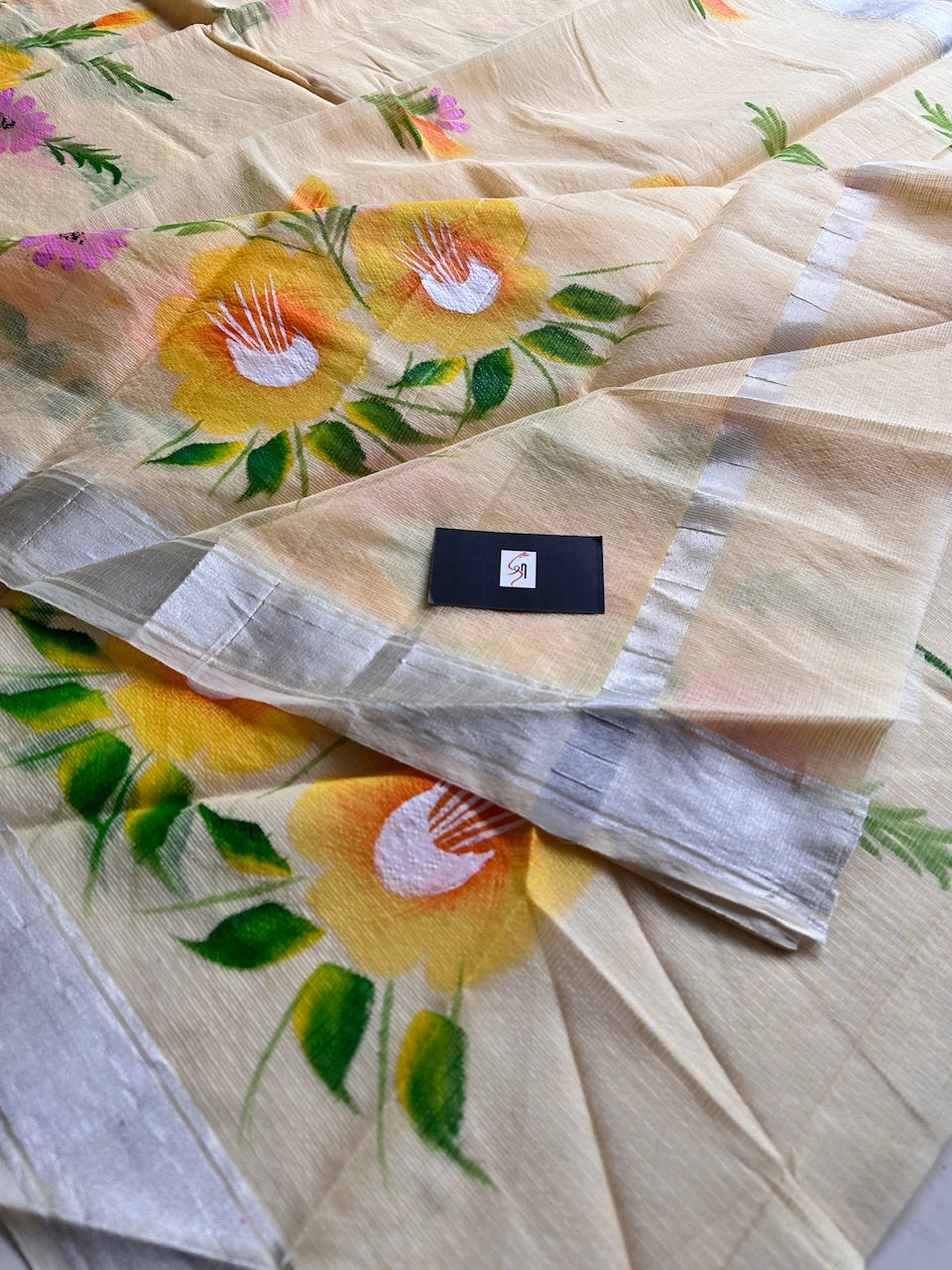 Handpainted Kota Cotton Doria Saree