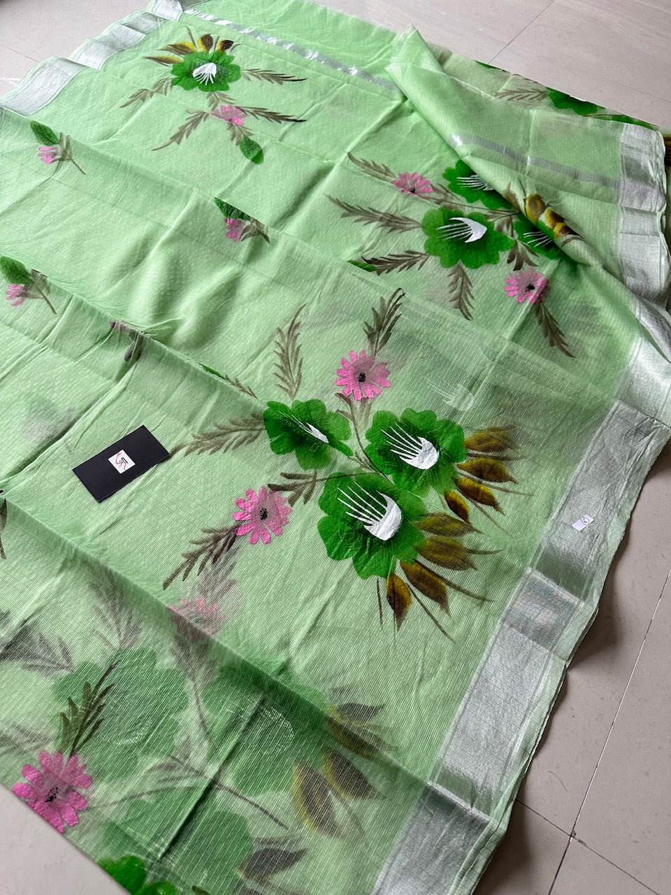 Handpainted Kota Cotton Doria Saree