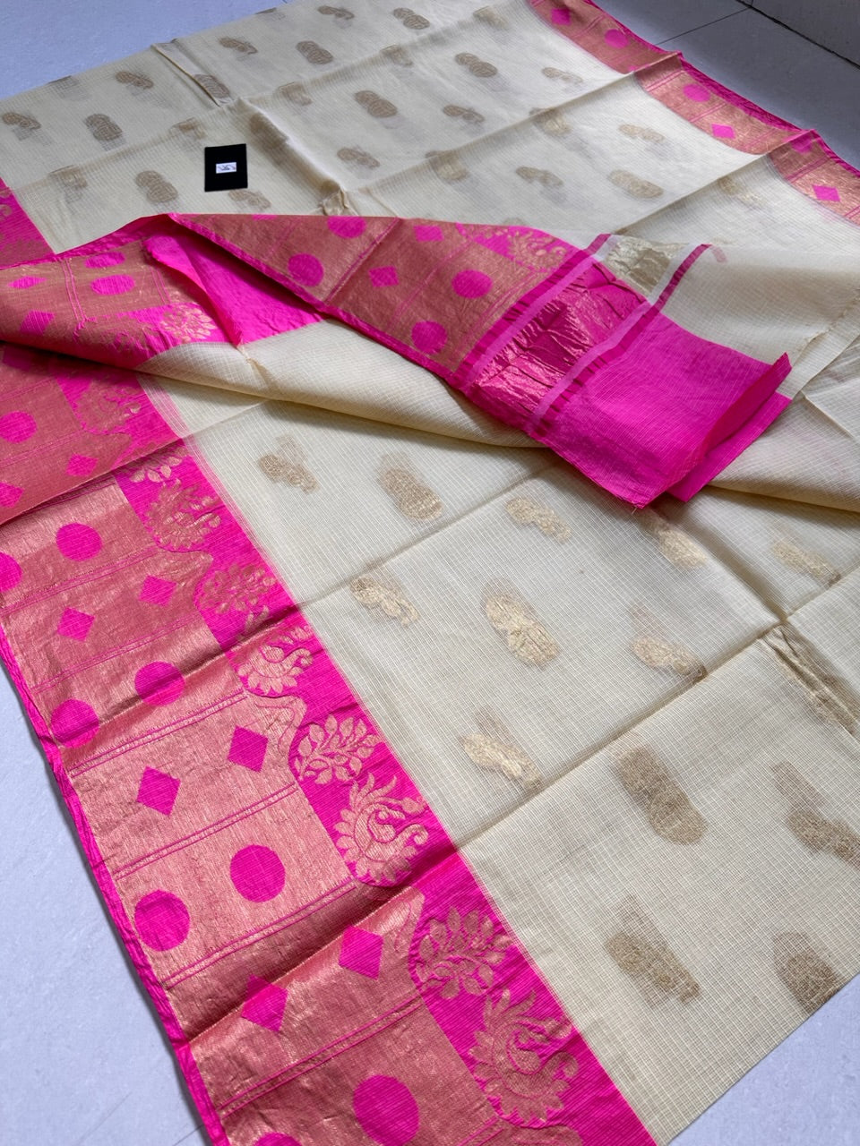 Pure Weaved Kota Cotton Doria Saree