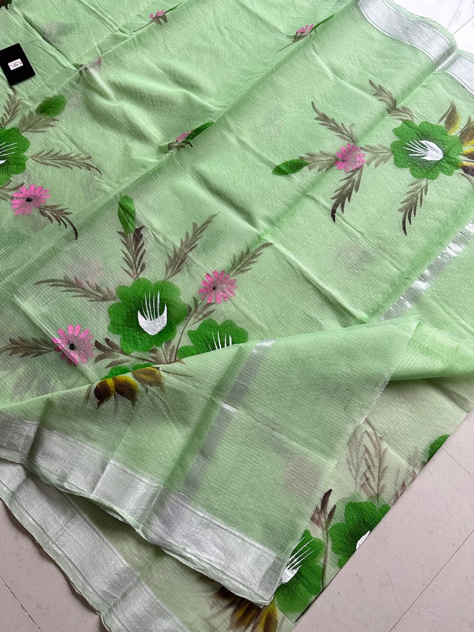 Handpainted Kota Cotton Doria Saree