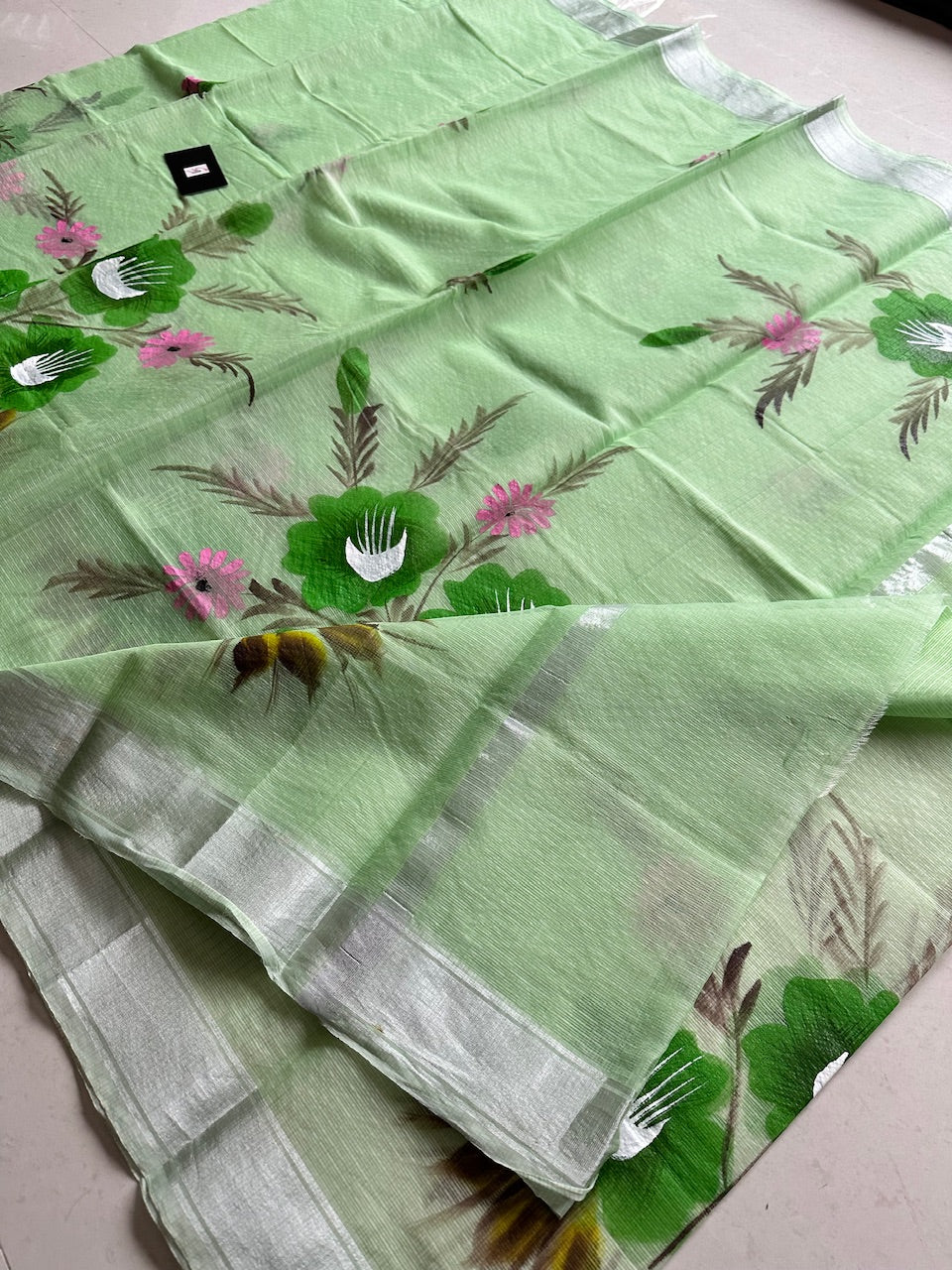 Handpainted Kota Cotton Doria Saree