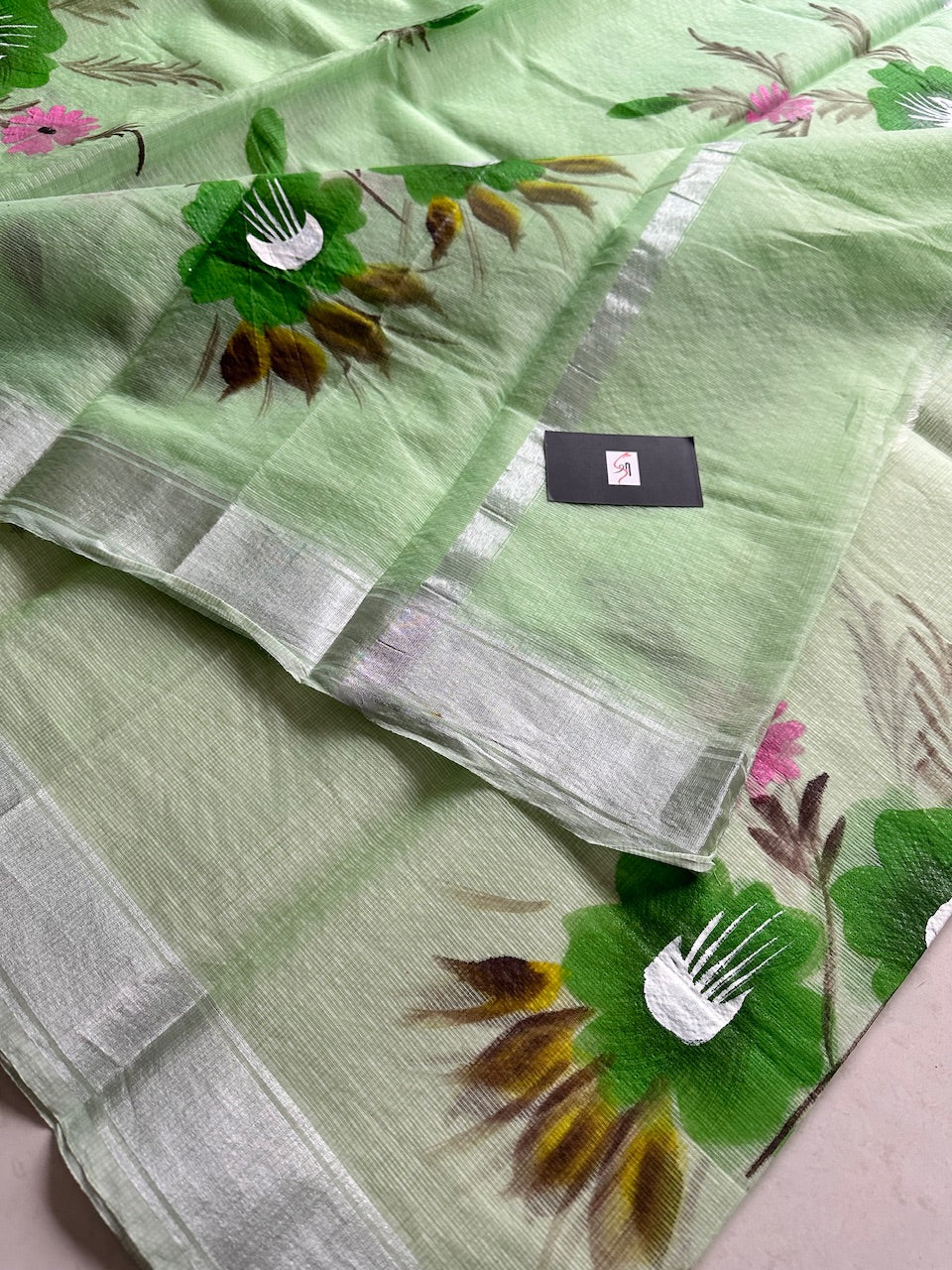 Handpainted Kota Cotton Doria Saree