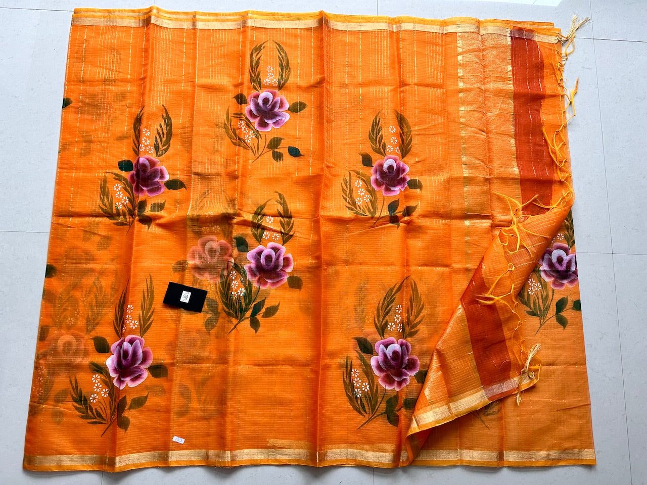 Handpainted Kota Cotton Doria Saree