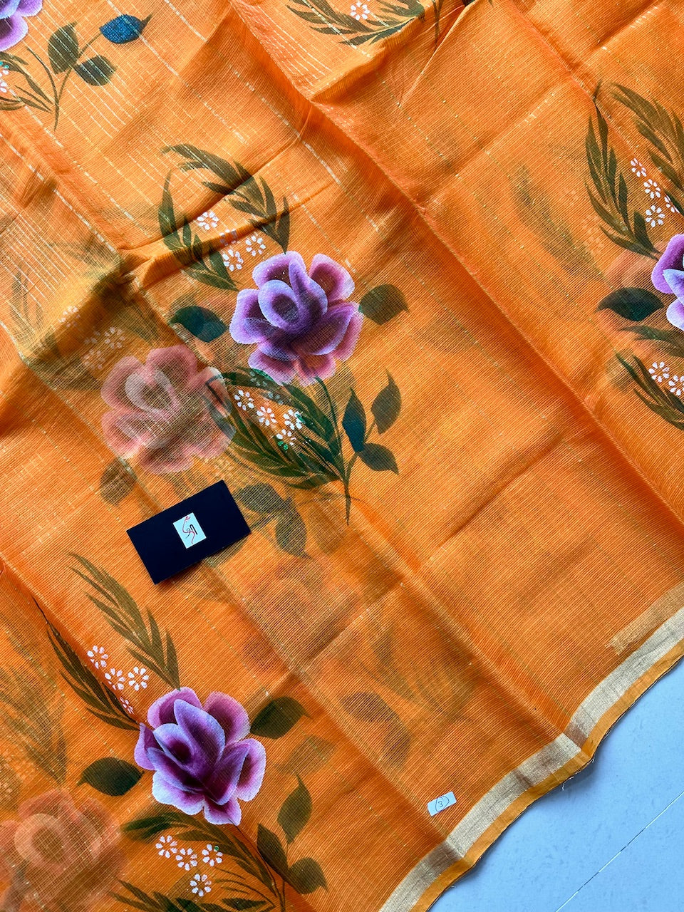 Handpainted Kota Cotton Doria Saree