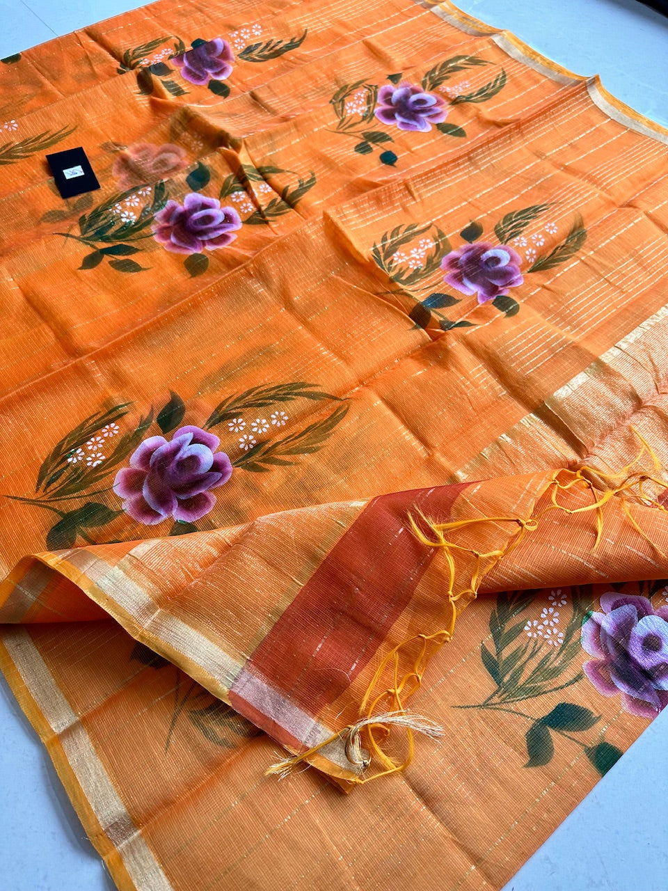 Handpainted Kota Cotton Doria Saree