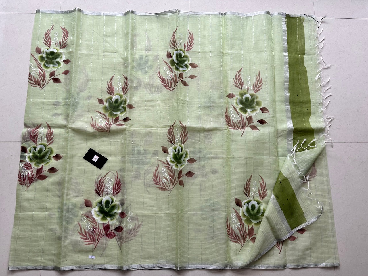 Handpainted Kota Cotton Doria Saree