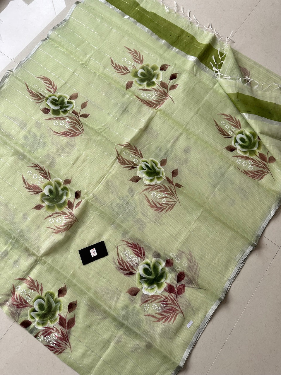 Handpainted Kota Cotton Doria Saree