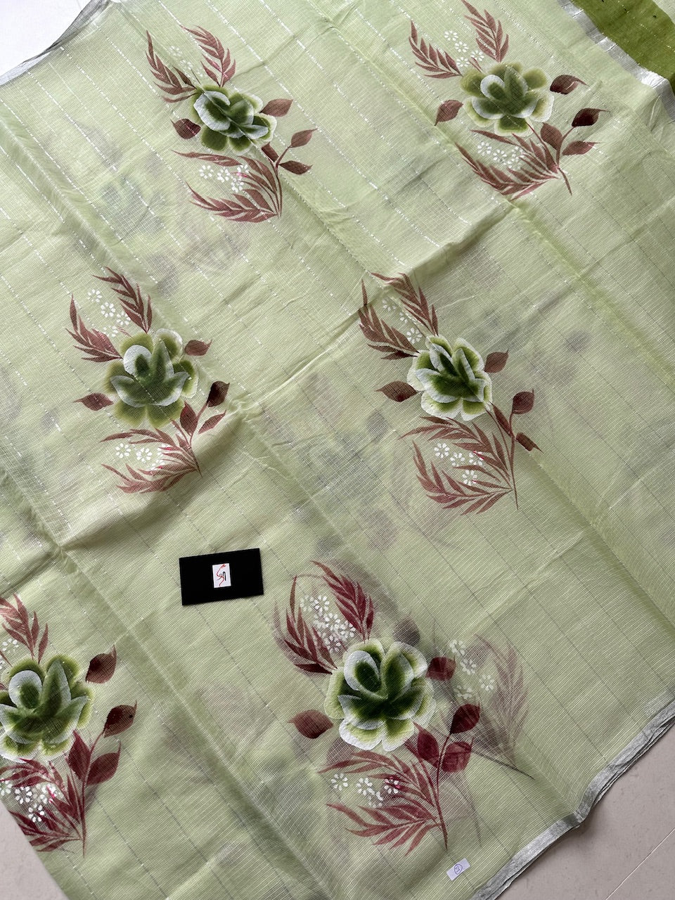 Handpainted Kota Cotton Doria Saree