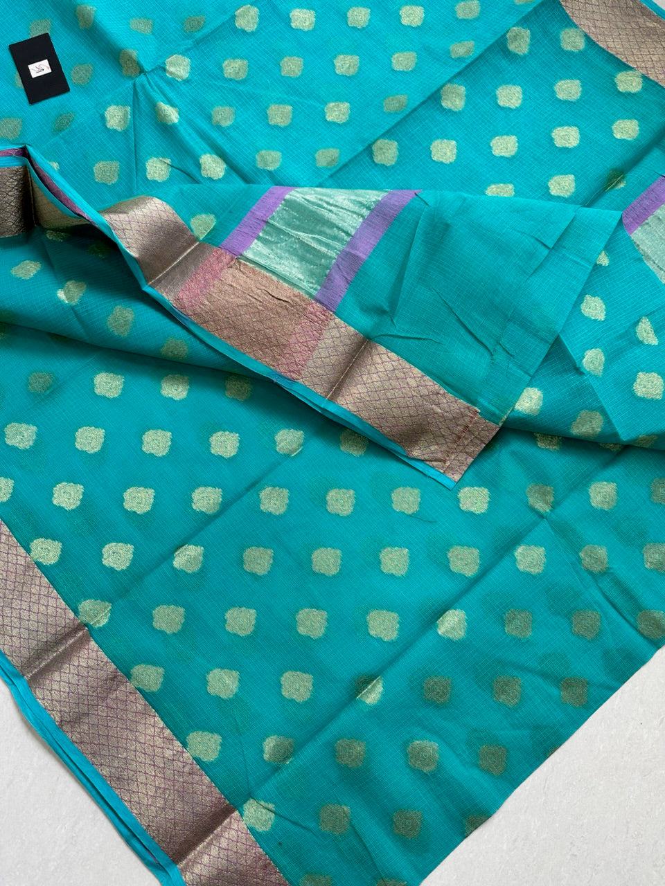 Pure Weaved Kota Cotton Doria Saree