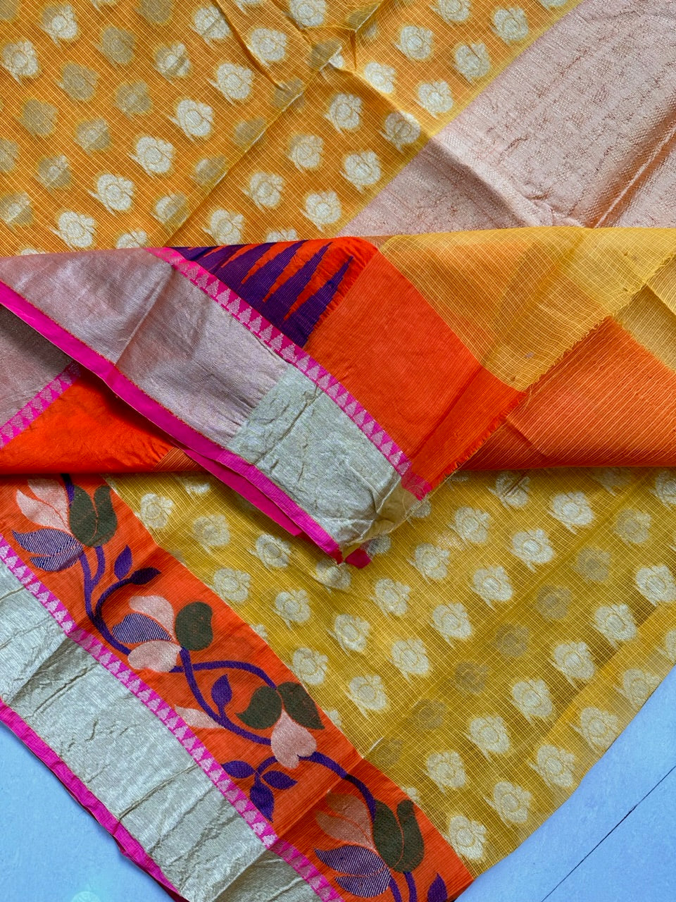 Pure Weaved Kota Cotton Doria Saree