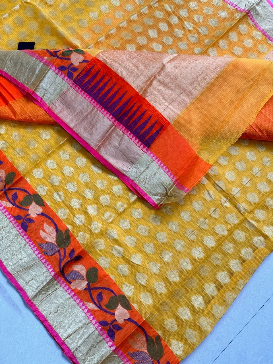 Pure Weaved Kota Cotton Doria Saree