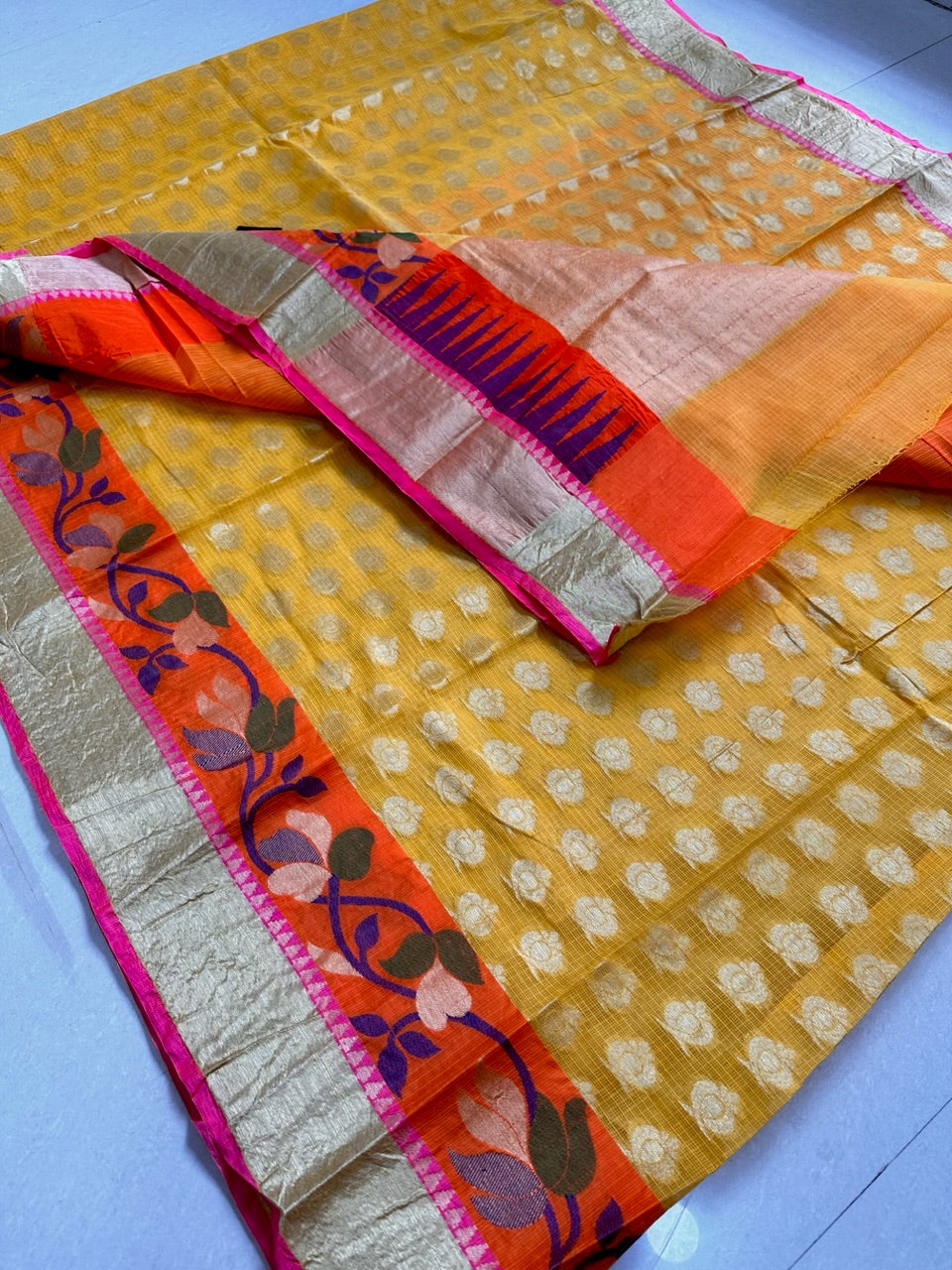 Pure Weaved Kota Cotton Doria Saree