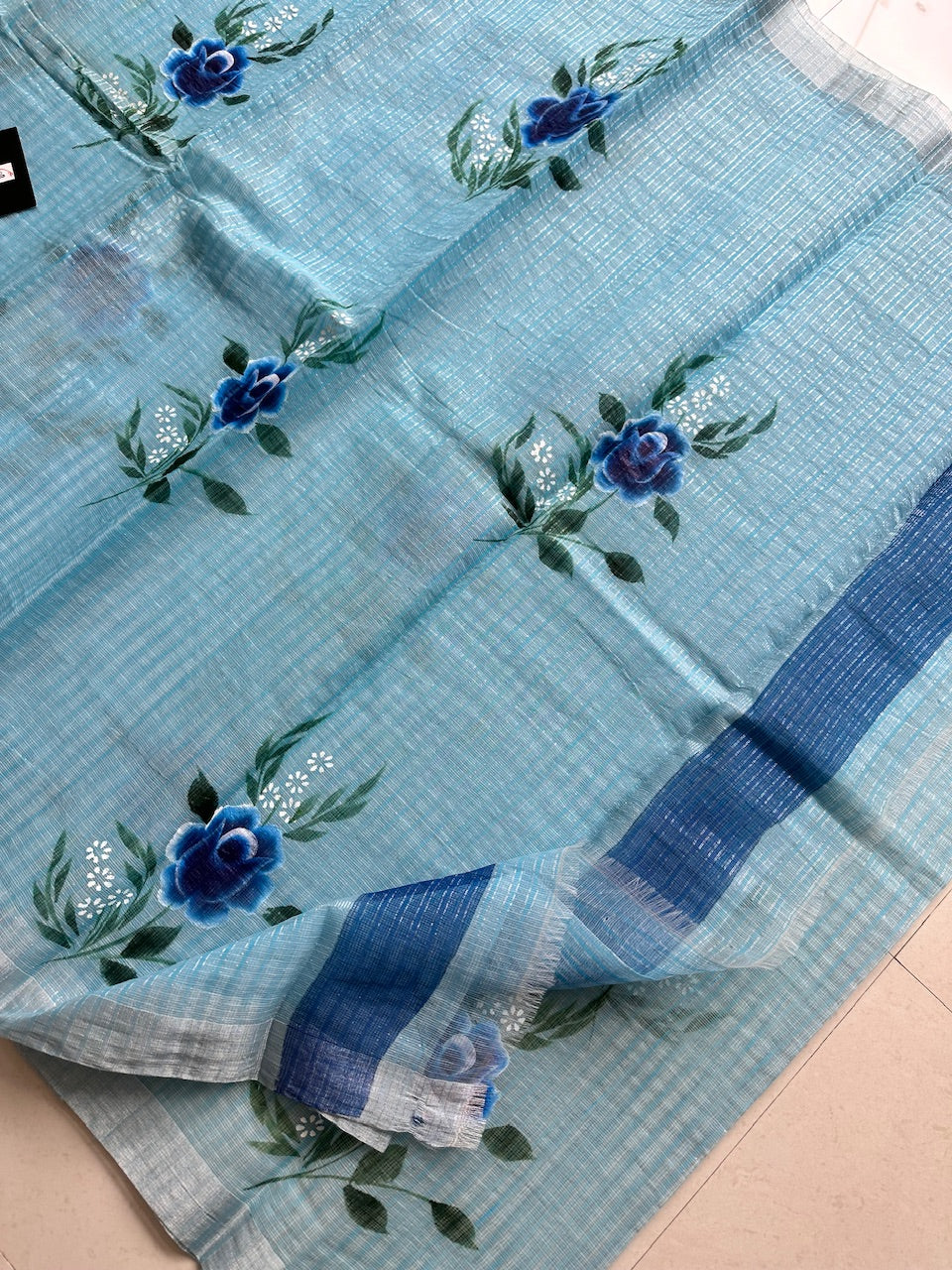 Handpainted Kota Cotton Doria Saree