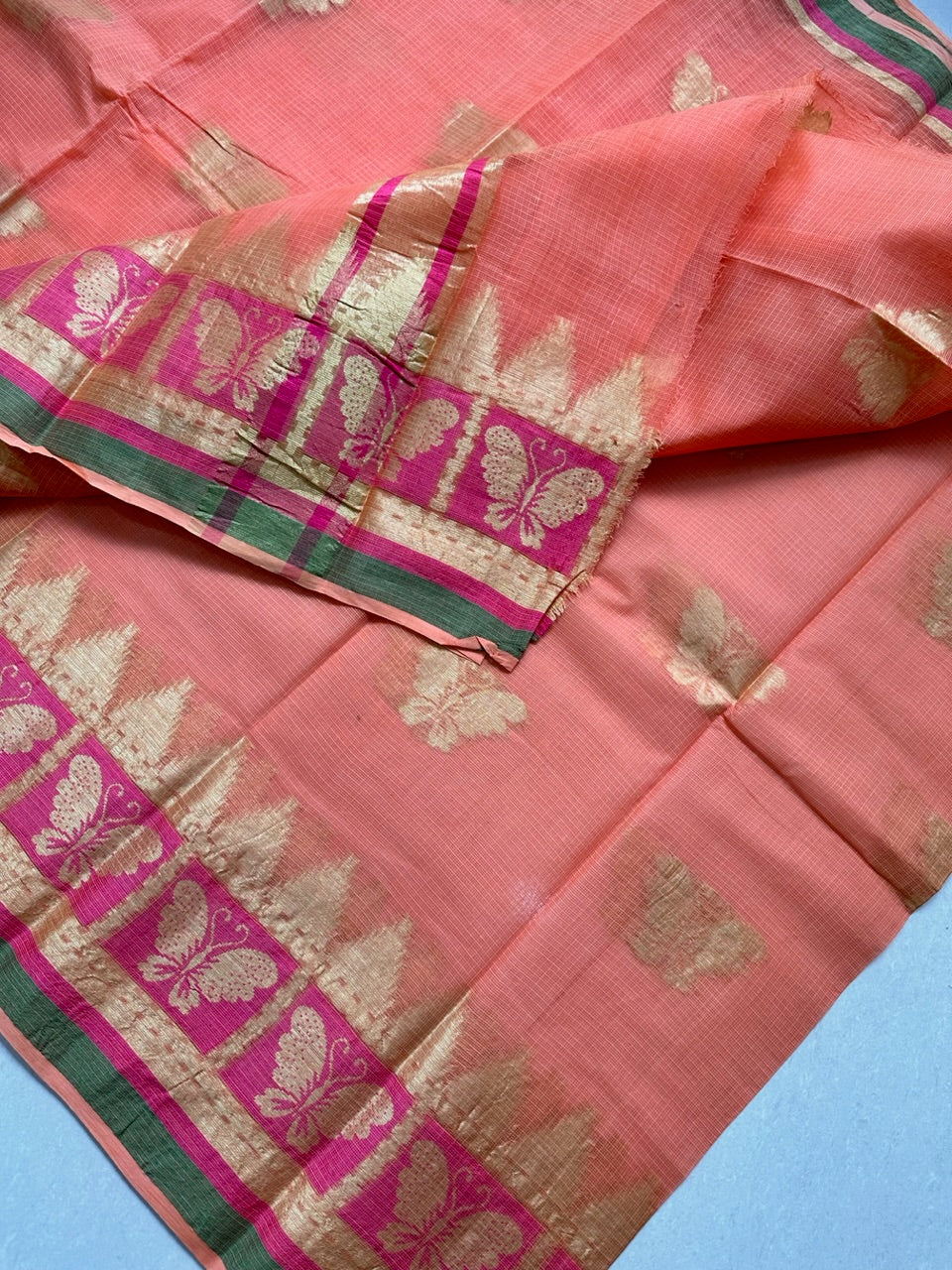 Pure Weaved Kota Cotton Doria Saree