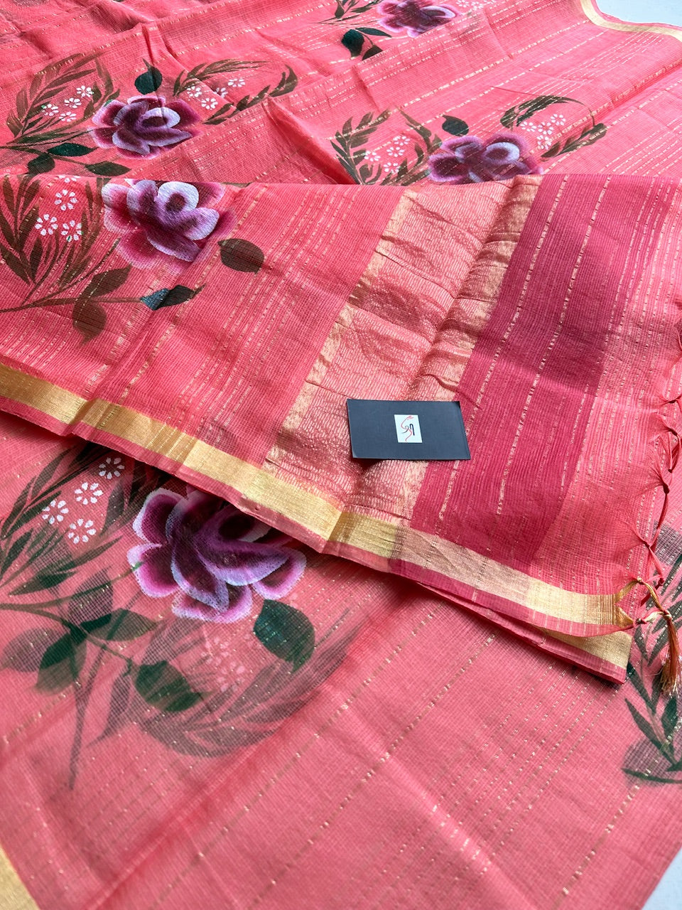 Handpainted Kota Cotton Doria Saree