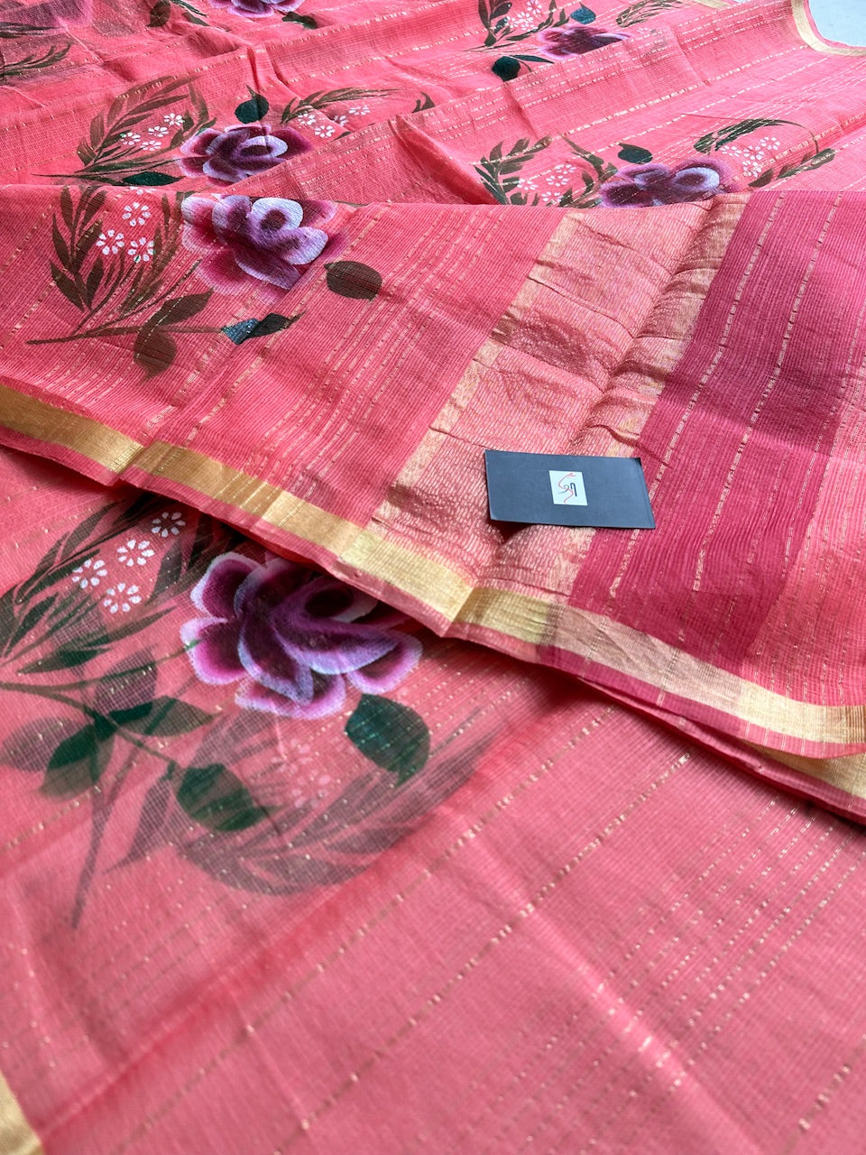 Handpainted Kota Cotton Doria Saree