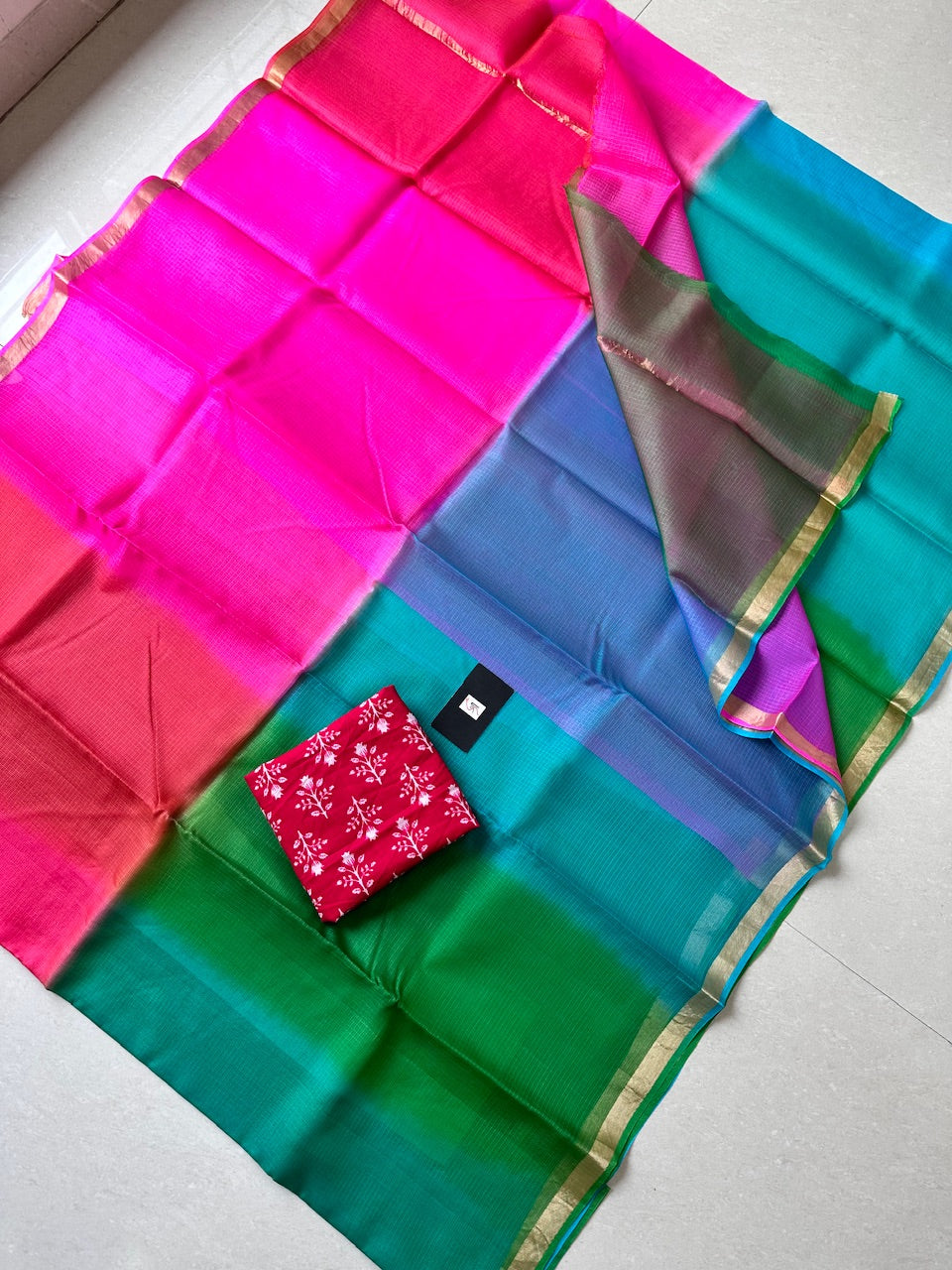 Pure Multi Dyed Kota Silk Saree