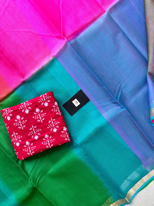 Pure Multi Dyed Kota Silk Saree