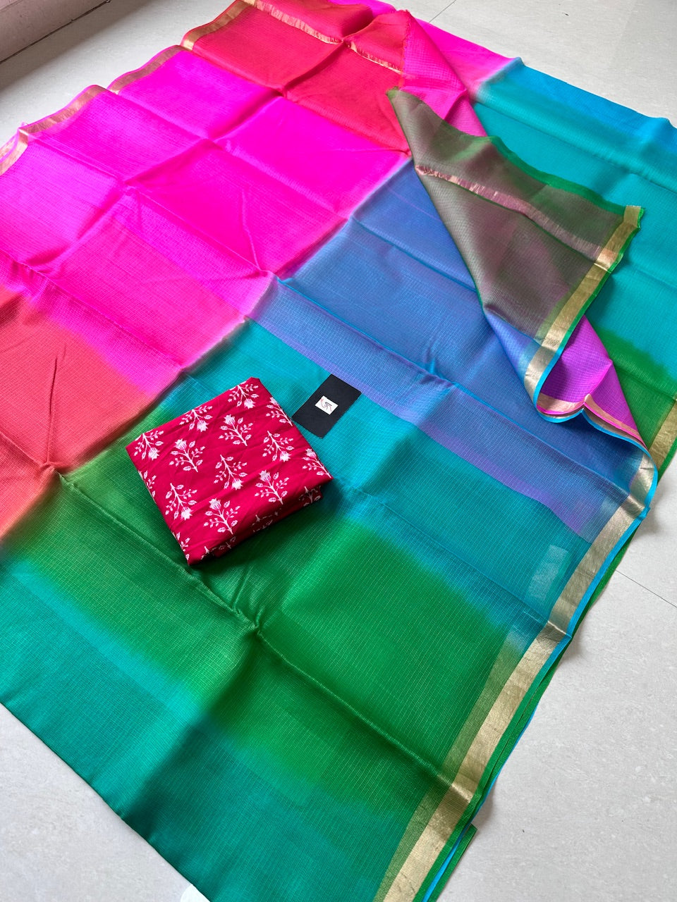 Pure Multi Dyed Kota Silk Saree