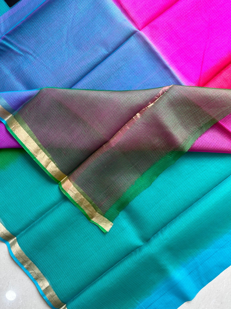 Pure Multi Dyed Kota Silk Saree