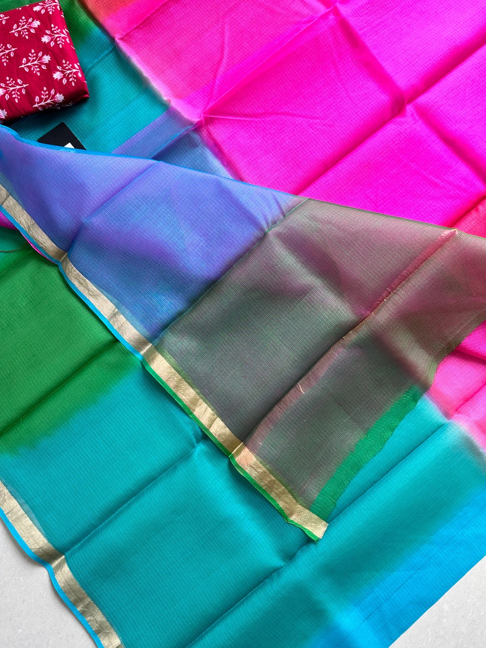 Pure Multi Dyed Kota Silk Saree