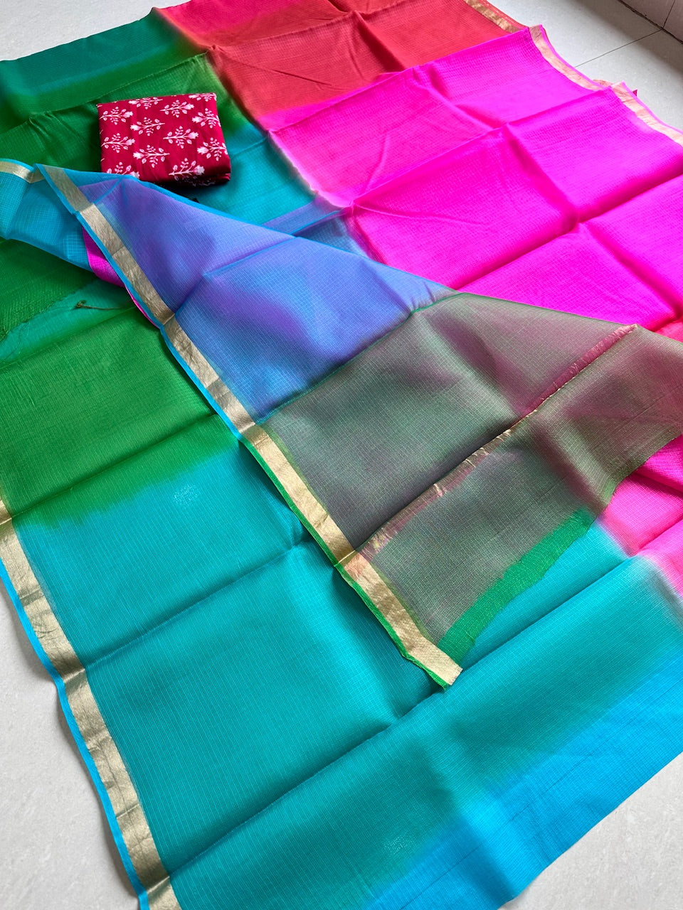 Pure Multi Dyed Kota Silk Saree