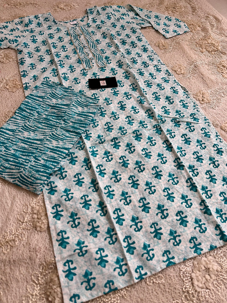 Pure HandBlock Printed Cotton Kurta N Pant Set