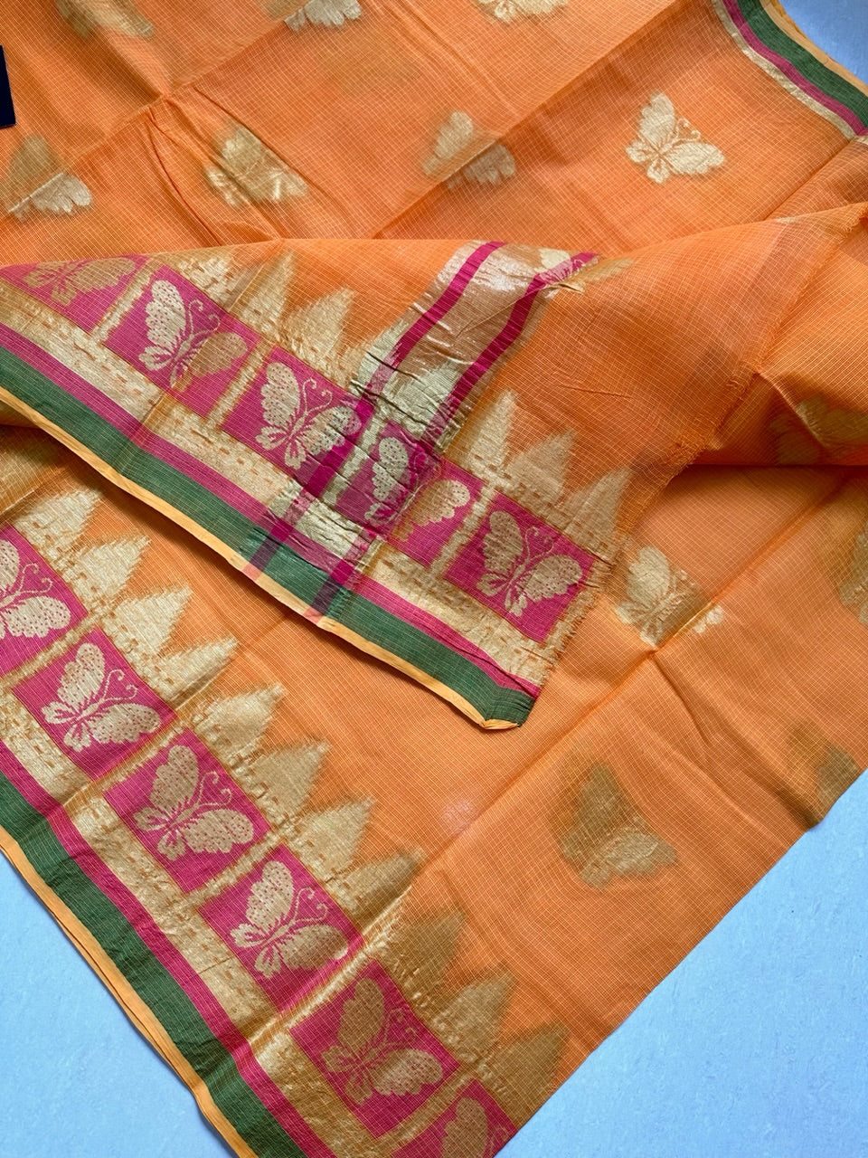 Pure Weaved Kota Cotton Doria Saree