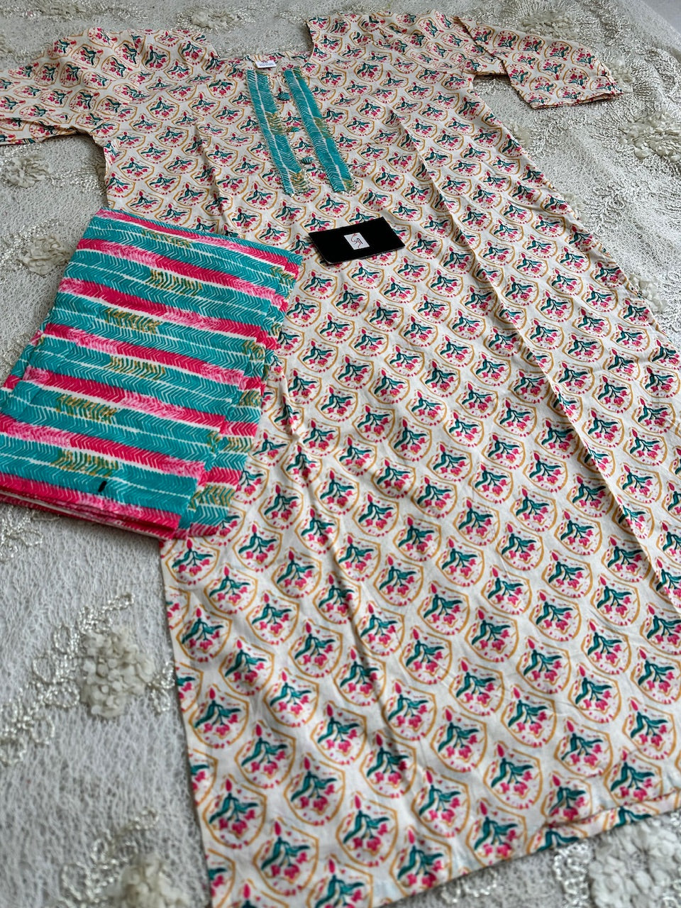 Pure HandBlock Printed Cotton Kurta N Pant Set