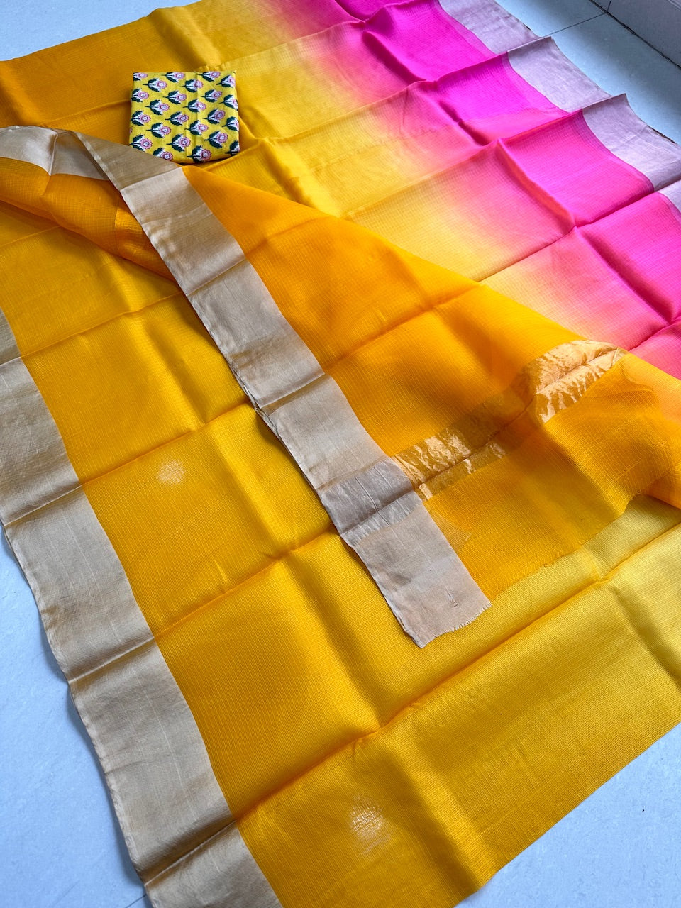 Pure Double Dyed Kota Silk Saree