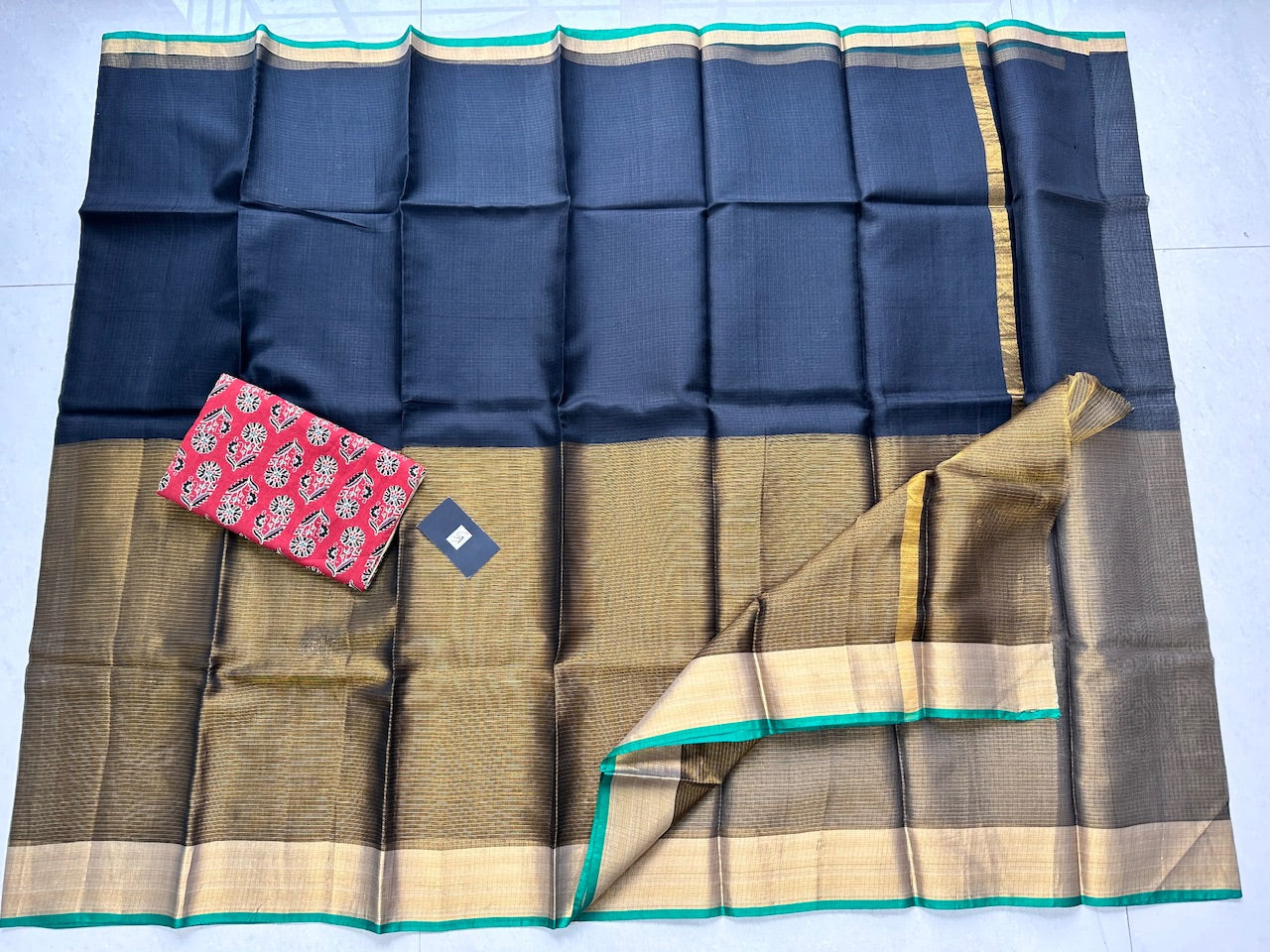 Pure Single Dyed Kota Silk Tissue Saree