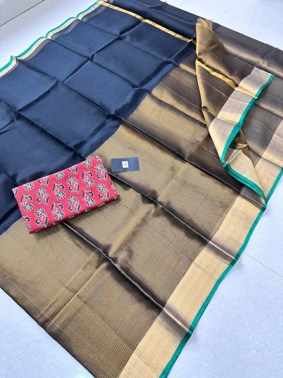 Pure Single Dyed Kota Silk Tissue Saree