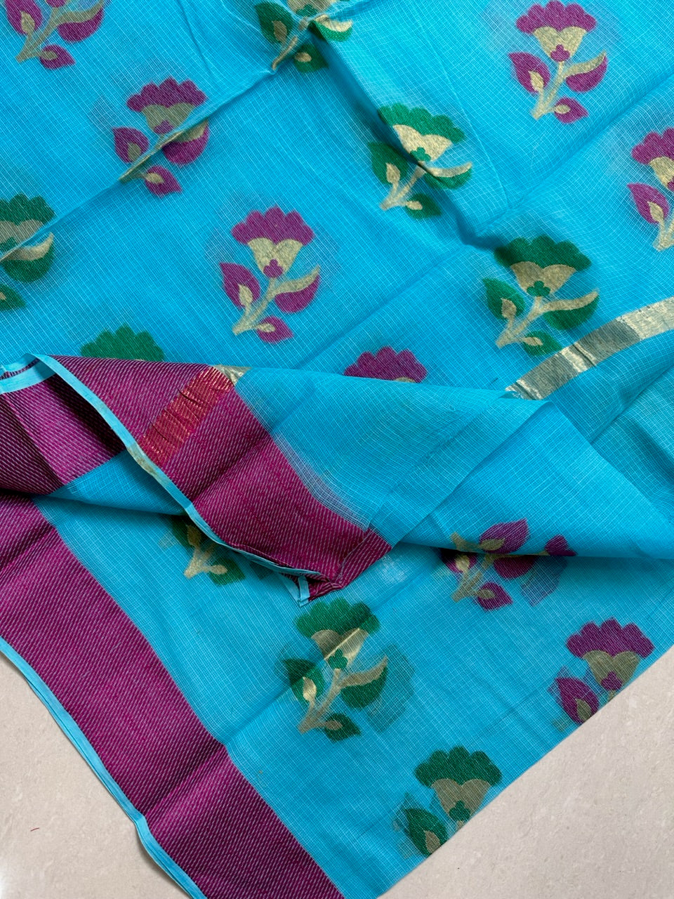 Pure Weaved Kota Cotton Doria Saree