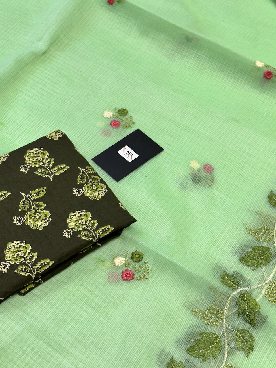 Embroidered Kota Cotton Doria Saree