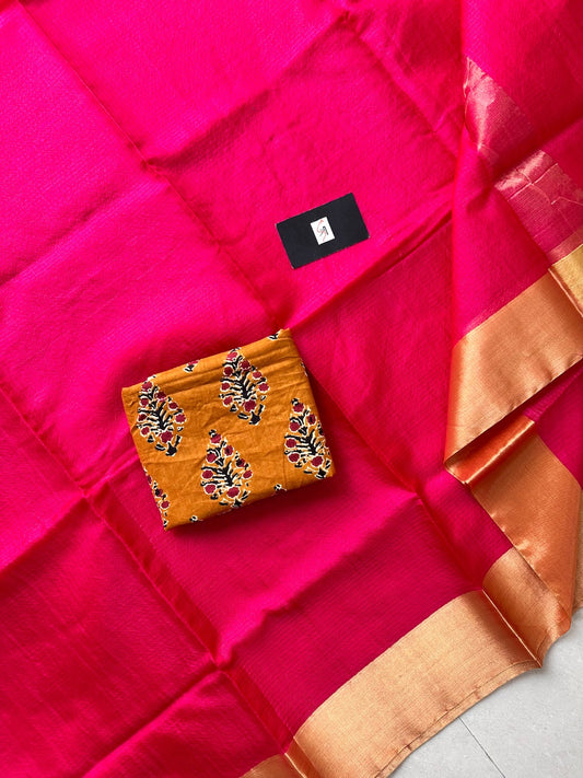 Pure Single Dyed Kota Silk Saree